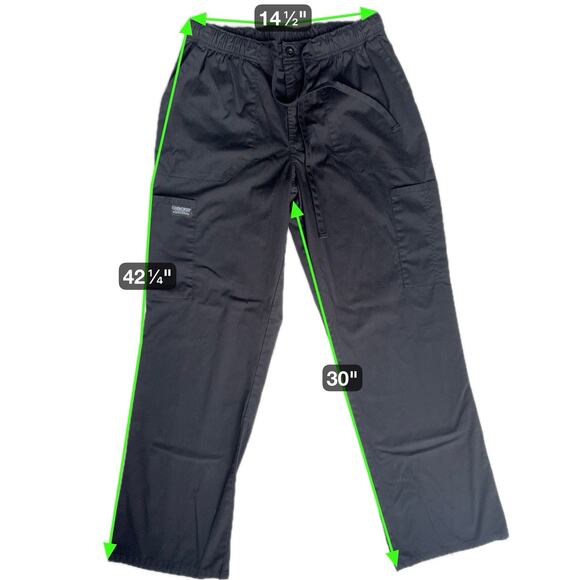 Cherokee Cargo Scrub Pants Sz M Black Medical Clinic Hospital Lab Uniform WW190 - Picture 5 of 11